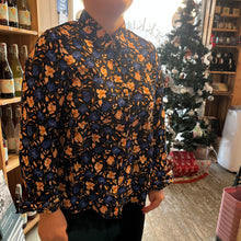 Lataa kuva Galleria-katseluun, Kukallinen paitapusero, sini-oranssi