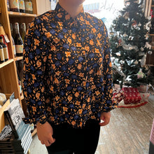 Lataa kuva Galleria-katseluun, Kukallinen paitapusero, sini-oranssi